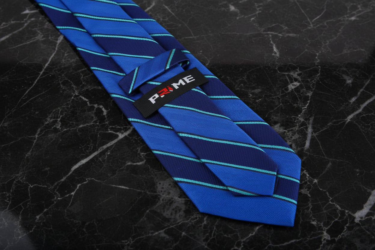 Blue Green Stripe Tie Keep
