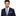 White Blue Pink Stripe Necktie and Matching Square on man wearing suit
