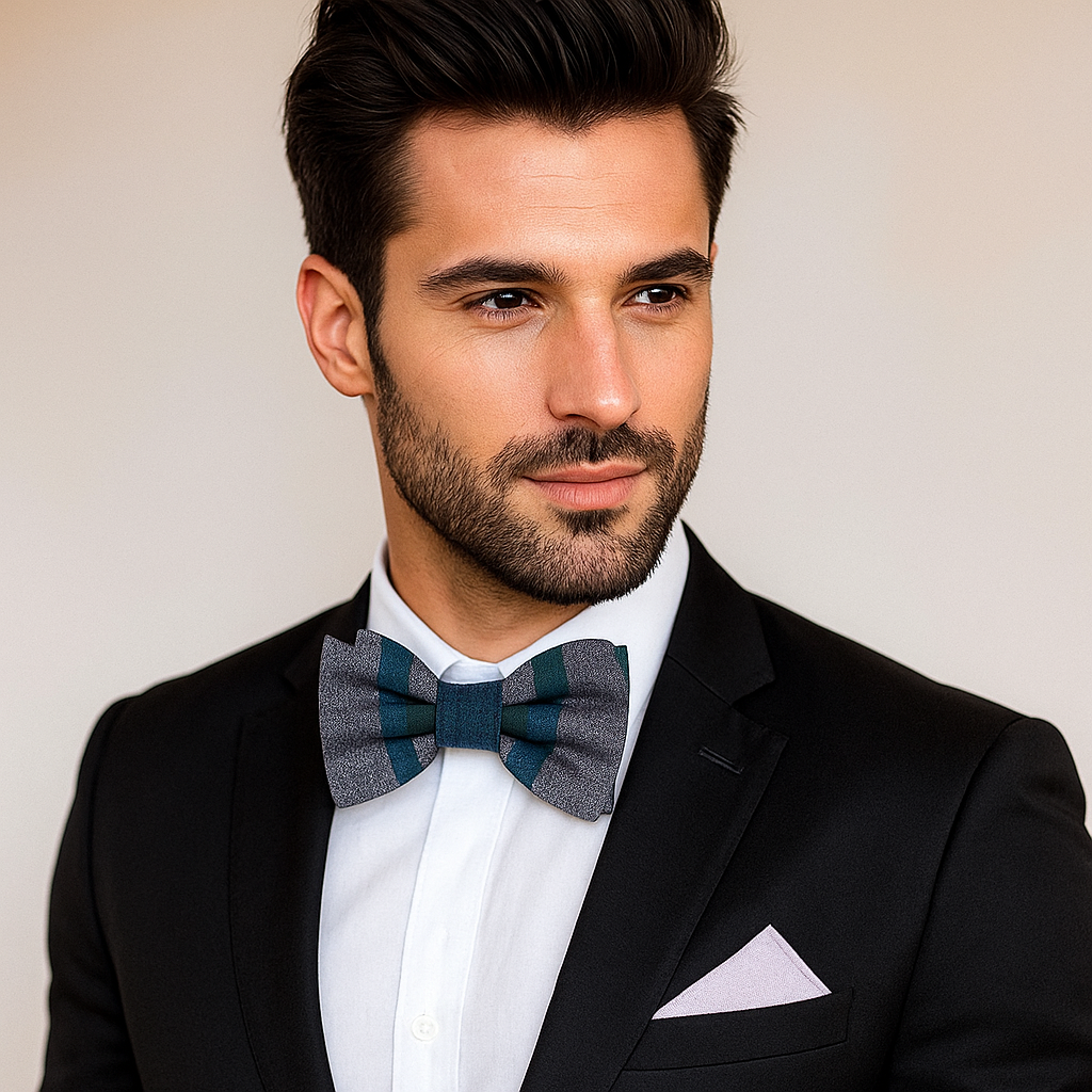 Modern Abstract Bow Tie in Grey, Blue, Green, Teal, or Red