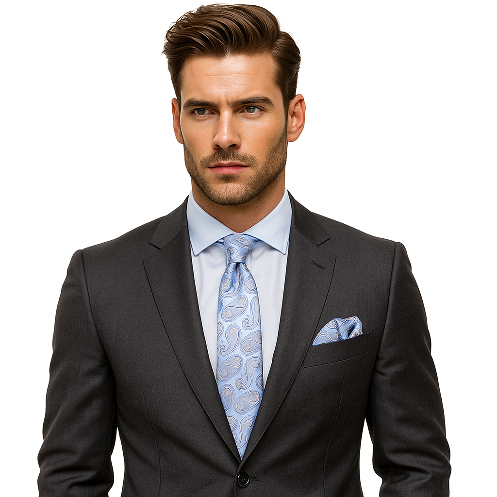 Light Blue Paisley Necktie | Timeless Elegance, Refreshed