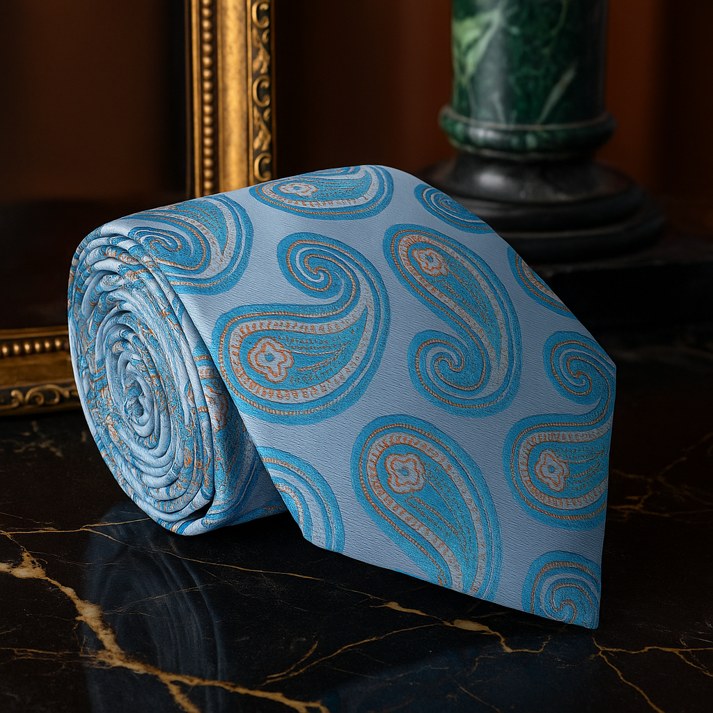 Aqua Paisley Necktie