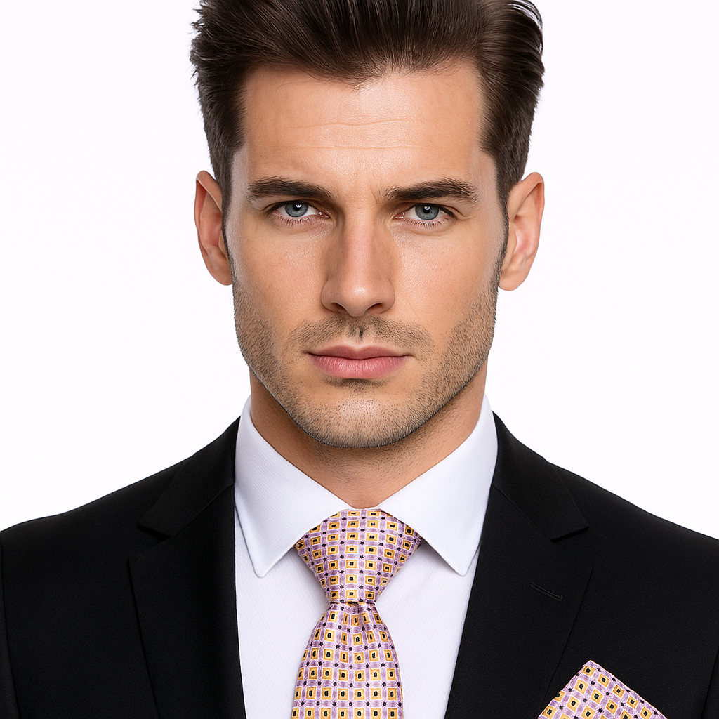 Geometric Check Necktie Collection
