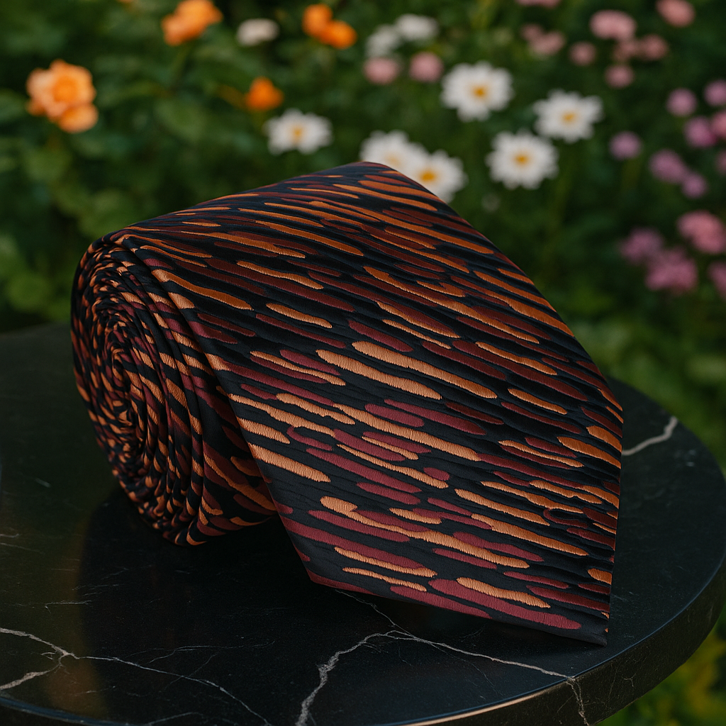 Black, Rust Abstract Tie  