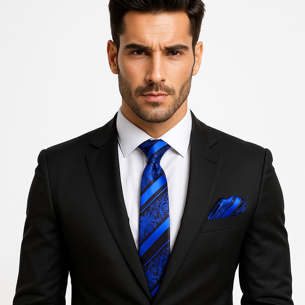 Luxurious Floral Necktie Collection | Black Base with Bold Colorways