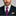 Blue Red Fireball Floral Necktie on and Man wearing suit