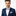 Grey, Purple and Pink Roses Bow Tie and Square on Man Wearing Blue Suit