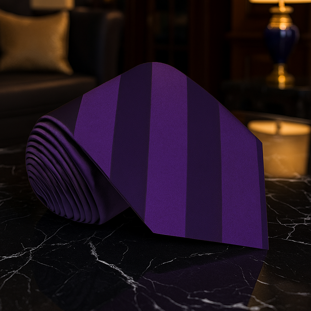 A Purple Stripe Pattern Necktie 