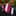 A Dark Blue, Red White Stripe Pattern Necktie