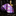 Rolled-up purple and pink polka dot tie on a dark surface