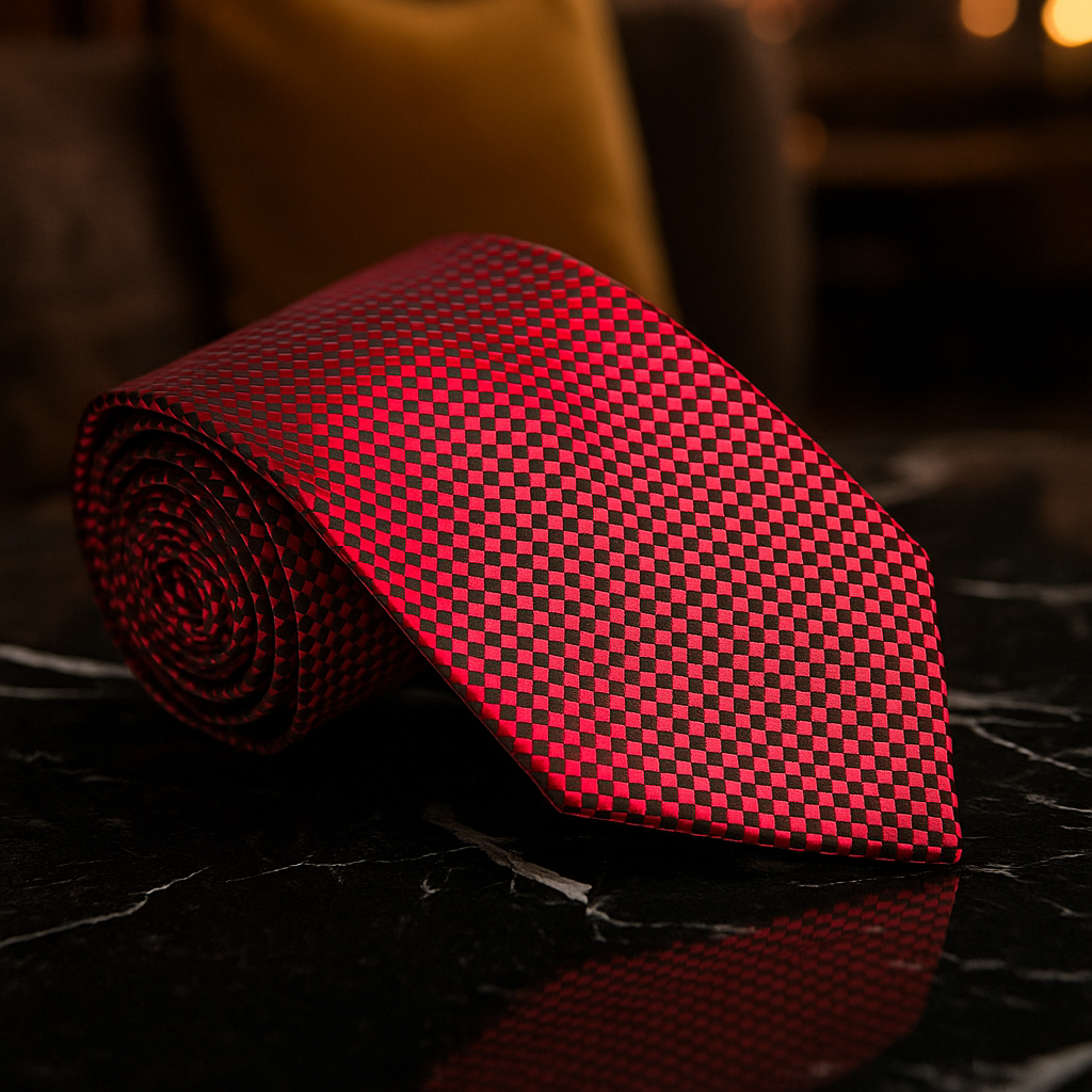 Small Geometric Check Necktie Collection