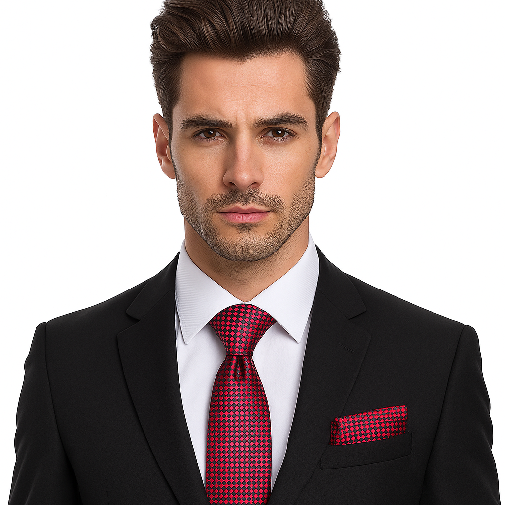 Small Geometric Check Necktie Collection