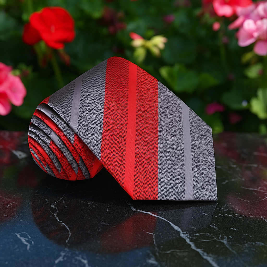 Striped Necktie Collection | Pink/Grey, Red/Grey, Blue/Brown