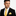 Man wearing a black suit with a yellow tie and pocket square on a white background