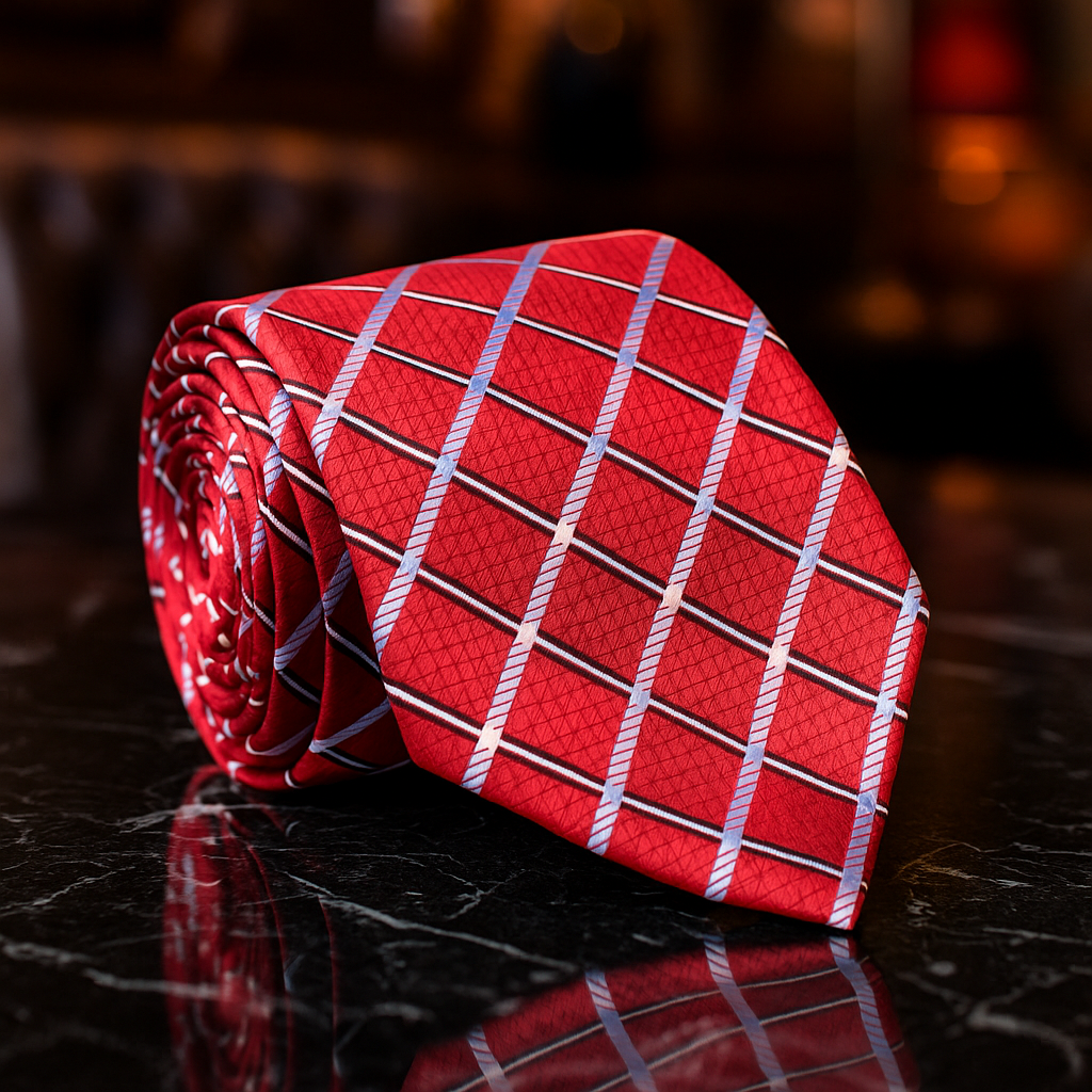 Red Geometric Tie  