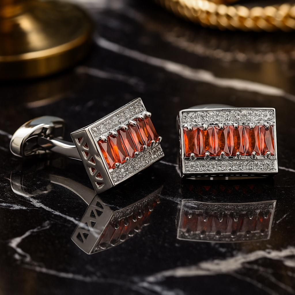 Chrome with Red Cufflinks