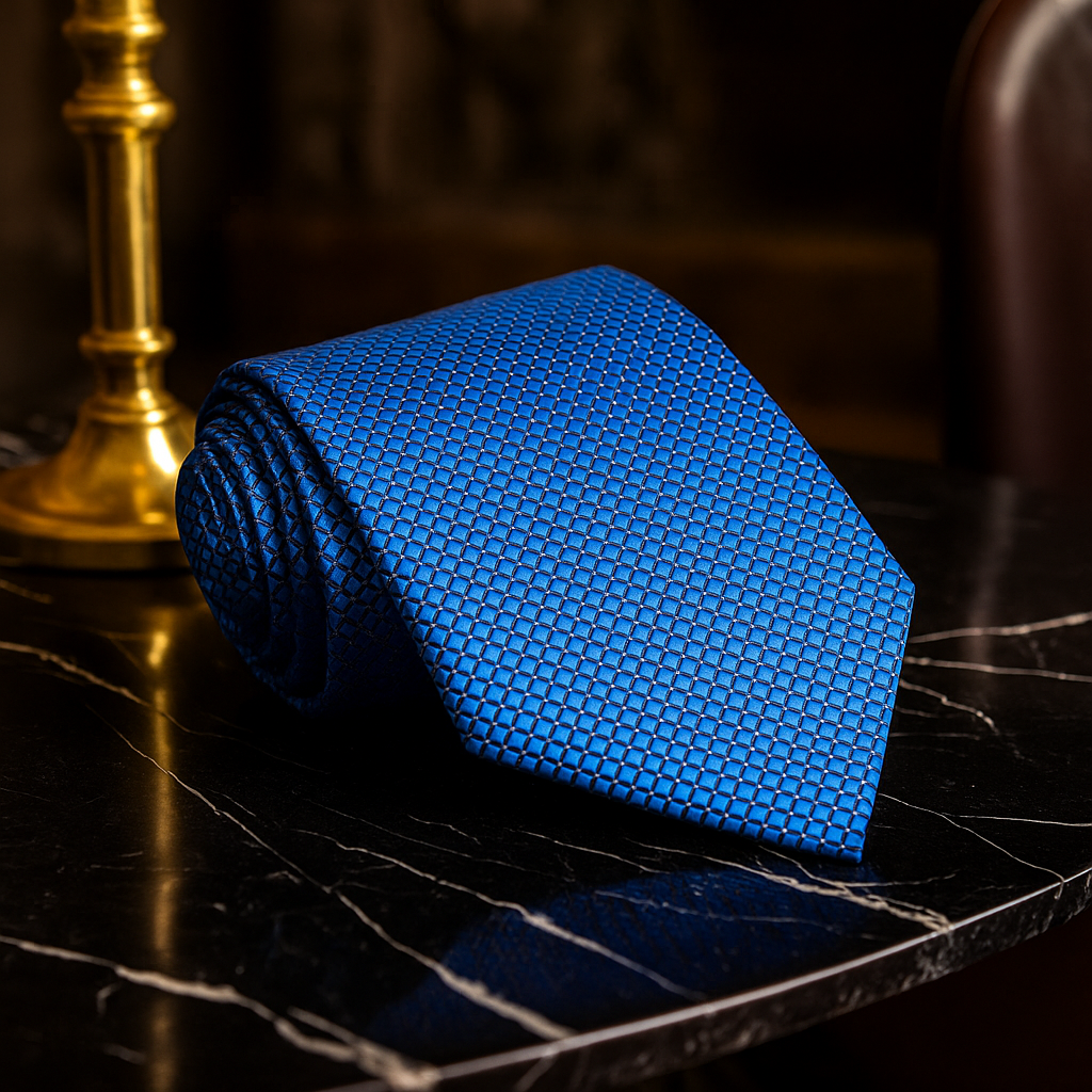 Light Blue Geometric Necktie  