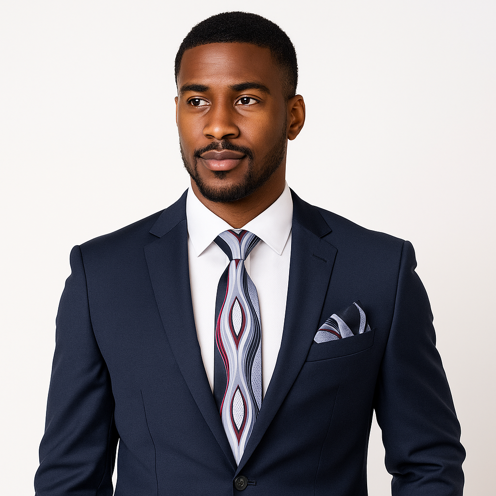 Abstract Waves Necktie | Bold Modern Pattern