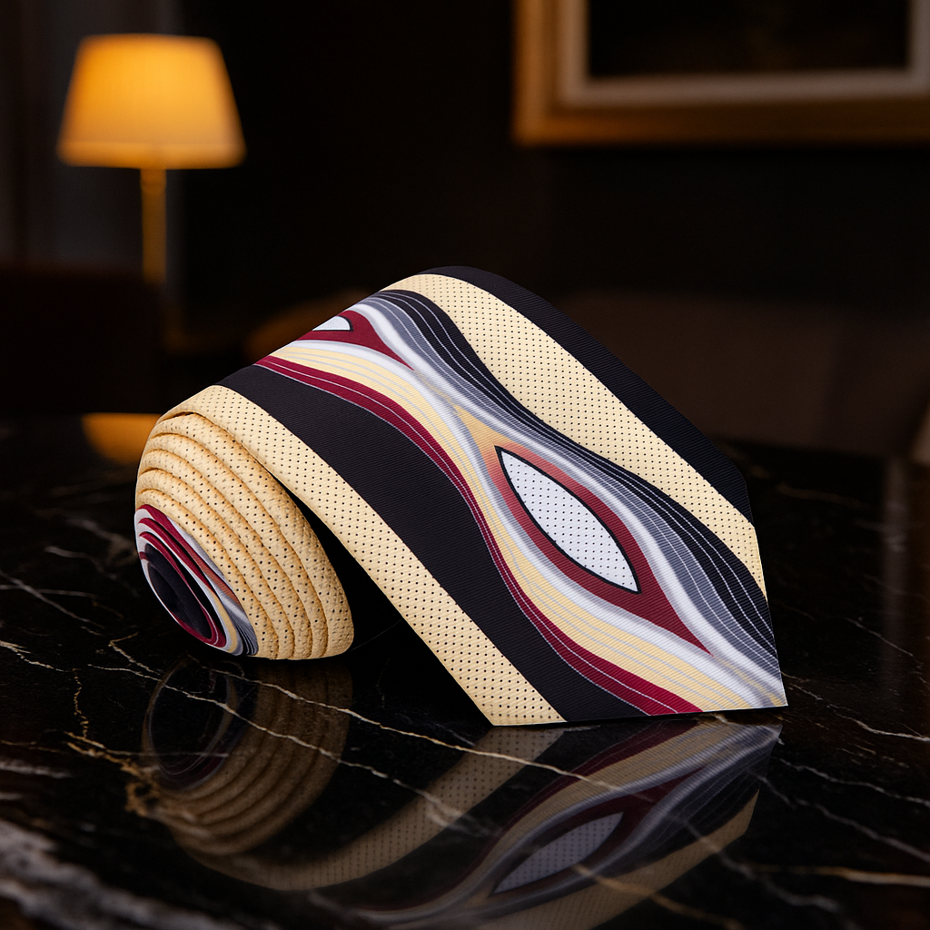Abstract Waves Necktie | Bold Modern Pattern