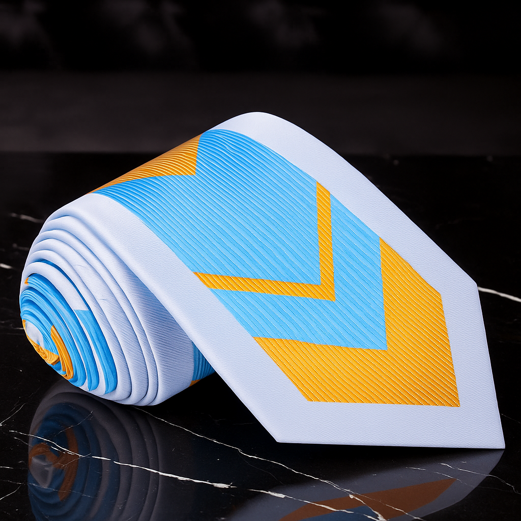 Light Blue and Orange Necktie