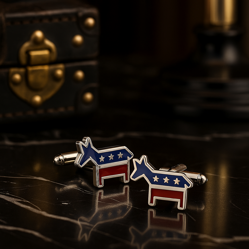 Blue Red Democrat Donkey Cuff-links