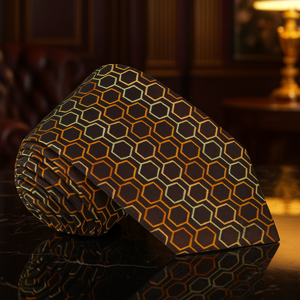 Shades of Brown Geometric Necktie  