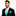 Man wearing a black suit with a turquoise tie and pocket square on a white background