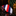 Striped tie with red, white, and blue on a reflective surface