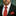 Man wearing a black suit with a red tie and pocket square featuring green tree patterns.