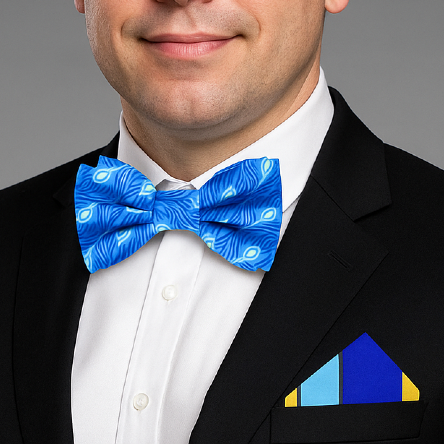 Peacock Feather Bow Tie | Bold & Elegant