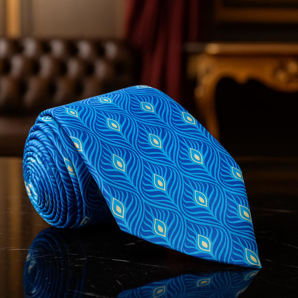 Blue Yellow Abstract Necktie  