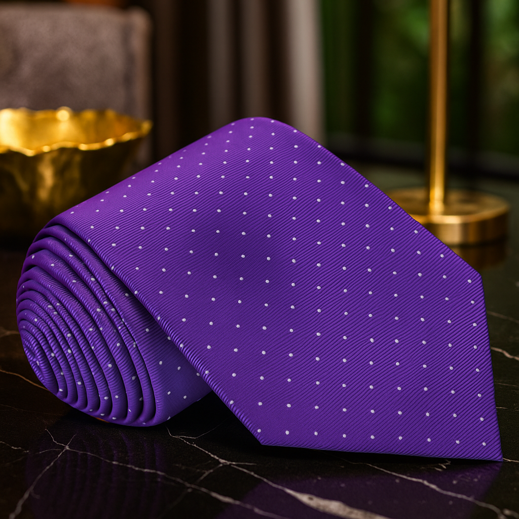 Purple White Micro Dot Tie