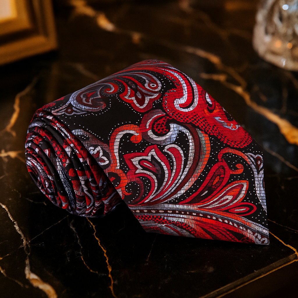 Red Paisley Necktie