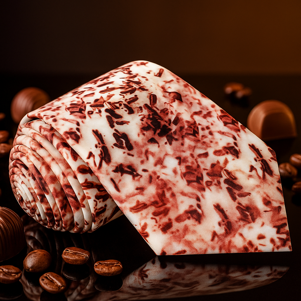 A Cream, Brown Color Irish cream coffee pattern tie, 
