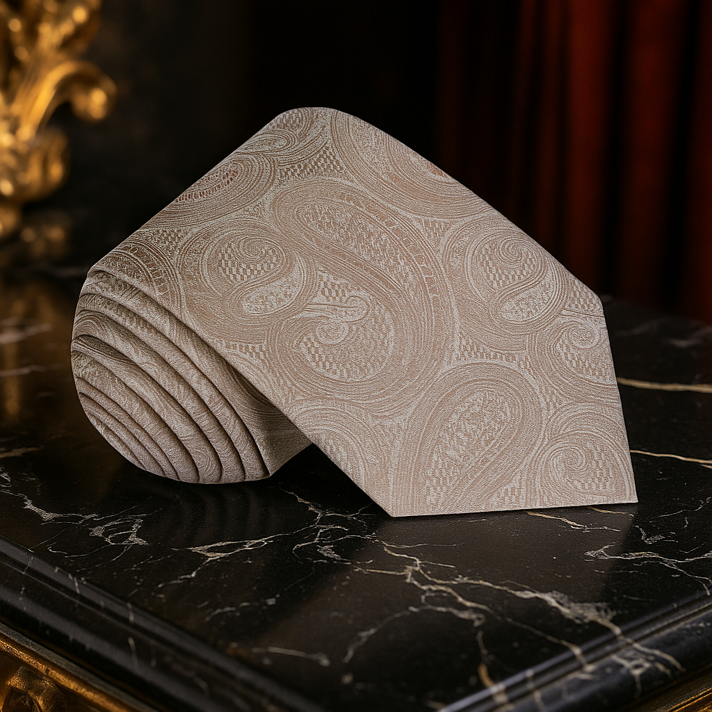 Light Brown Paisley Necktie Single