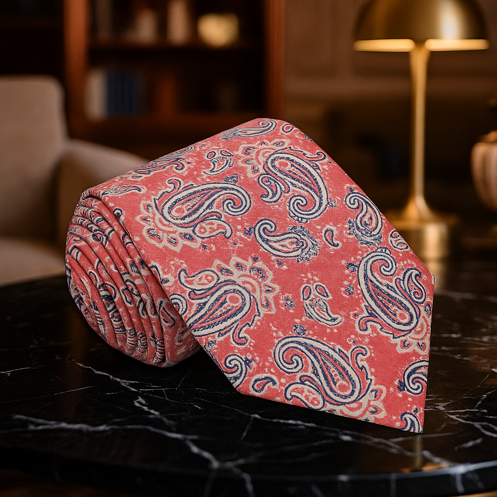 Sunset Red Paisley Tie  