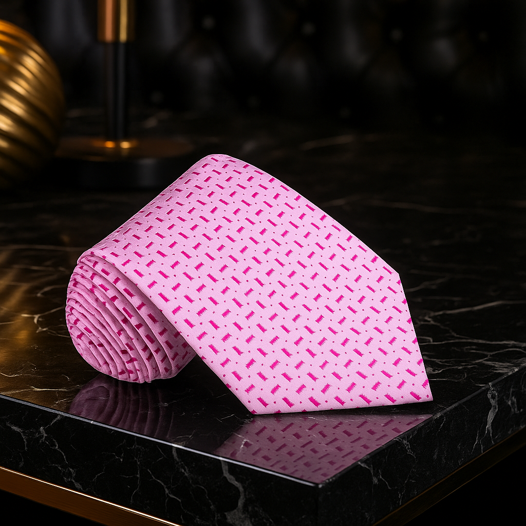 Pink Tie on Black Marble