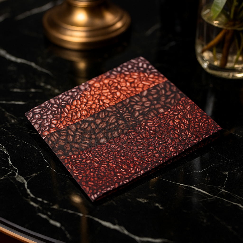 View 2: A Roasted Coffee Beans Pattern Pocket Square