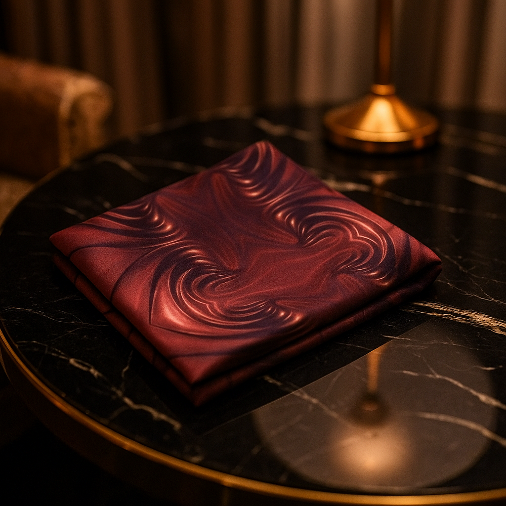 View 2: A Silky Smooth Chocolate Swirl Pocket Square