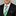 Man wearing a black suit with a green plaid tie and black pocket square against a gray background
