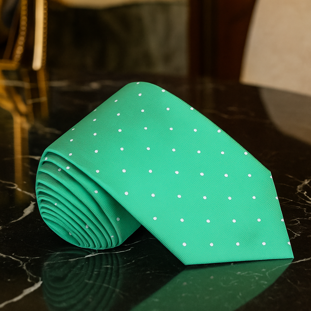 Green Polka Thin Tie
