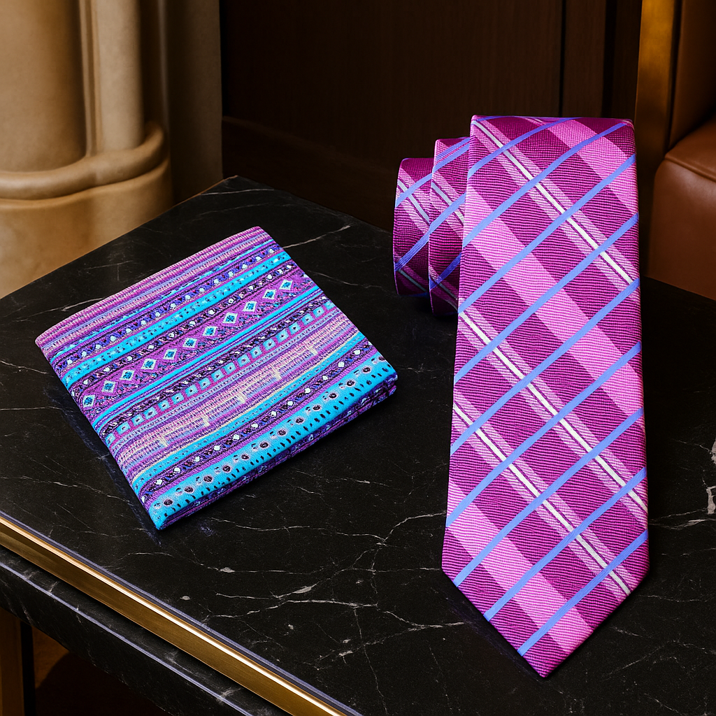 Purple & Blue Plaid Necktie