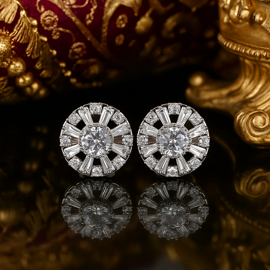 Main Chrome Circle with Clear Stone Cuffs||Chrome Circle with Clear Stone