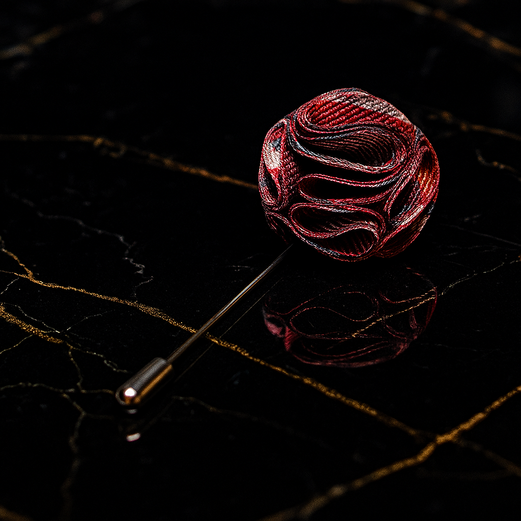 Red Blue Plaid Lapel Pin