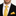 Man wearing a black suit with a yellow striped tie and pocket square on a white background