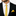 Man wearing a black suit with a yellow striped tie and matching pocket square.