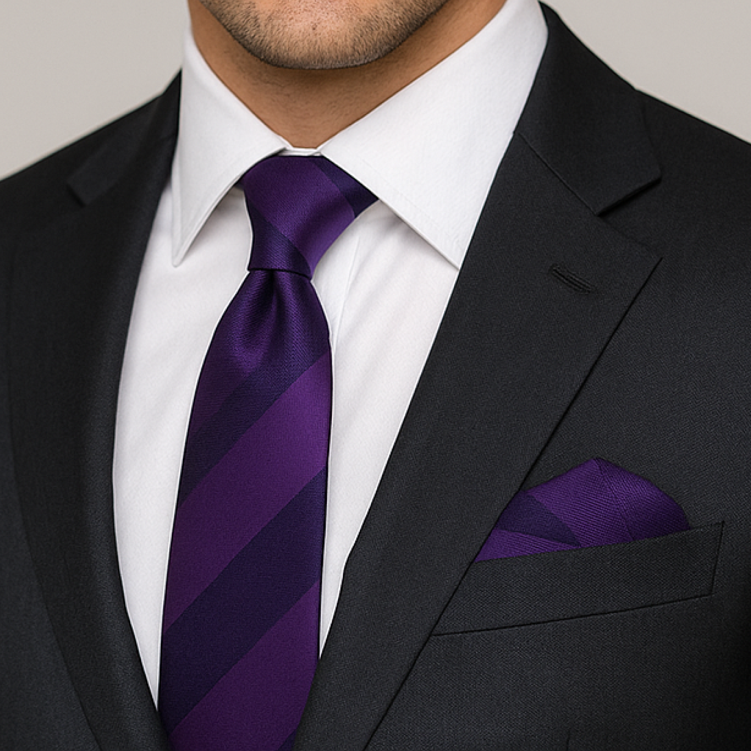 Deep Purple Stripe Necktie