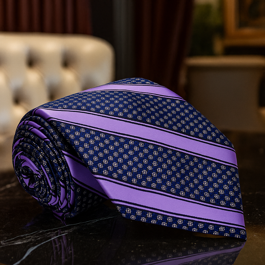 Striped Necktie in Blue or Purple