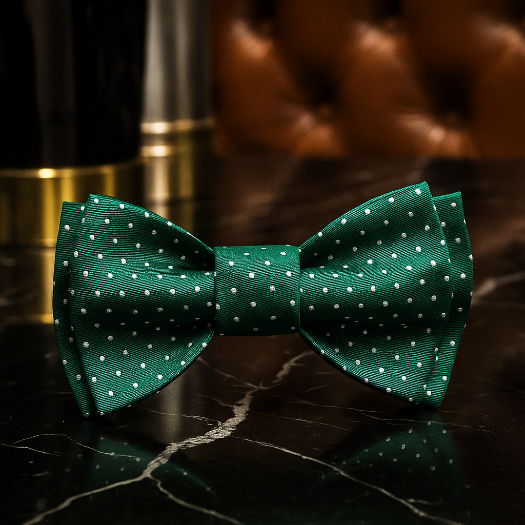 Green pre tied bow tie