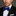 Blue and White Polka Bow Tie and white Square on man 