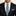 Man wearing teal, white and black stripe tie and square